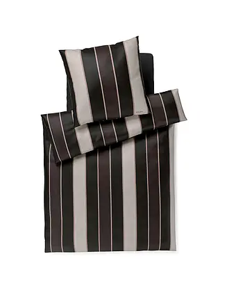 JOOP | Satin Bettwäsche STRIPES 70x90cm/140x200cm Dkl Rot | schwarz